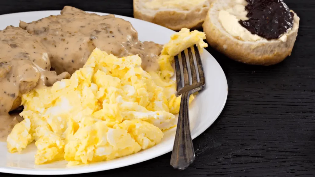 Biscuits And Gravy With Scrambled Eggs