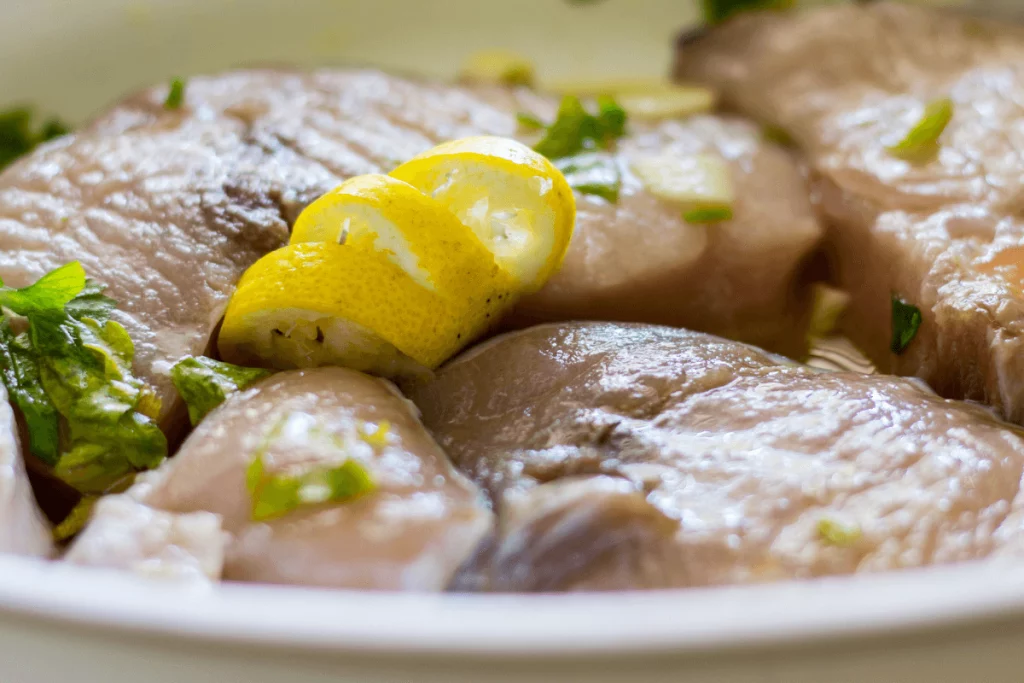 preparation of Lemon Garlic Swordfish