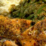 Glazed Salmon and Garlic Mashed Potatoes