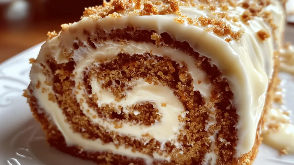 Carrot Cake Roll with Cream Cheese Frosting