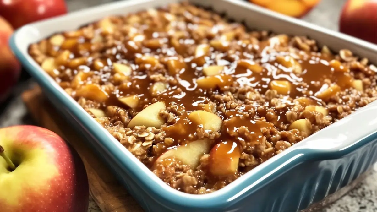 Caramel Apple Baked Oatmeal