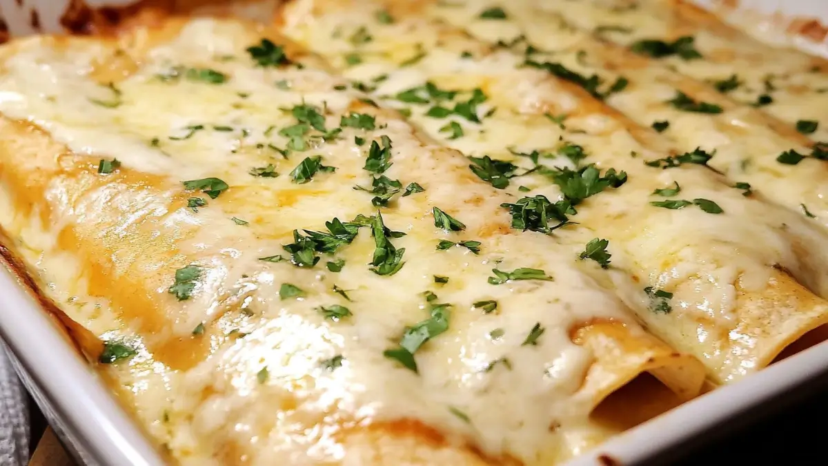 Chicken Enchiladas with Sour Cream White Sauce