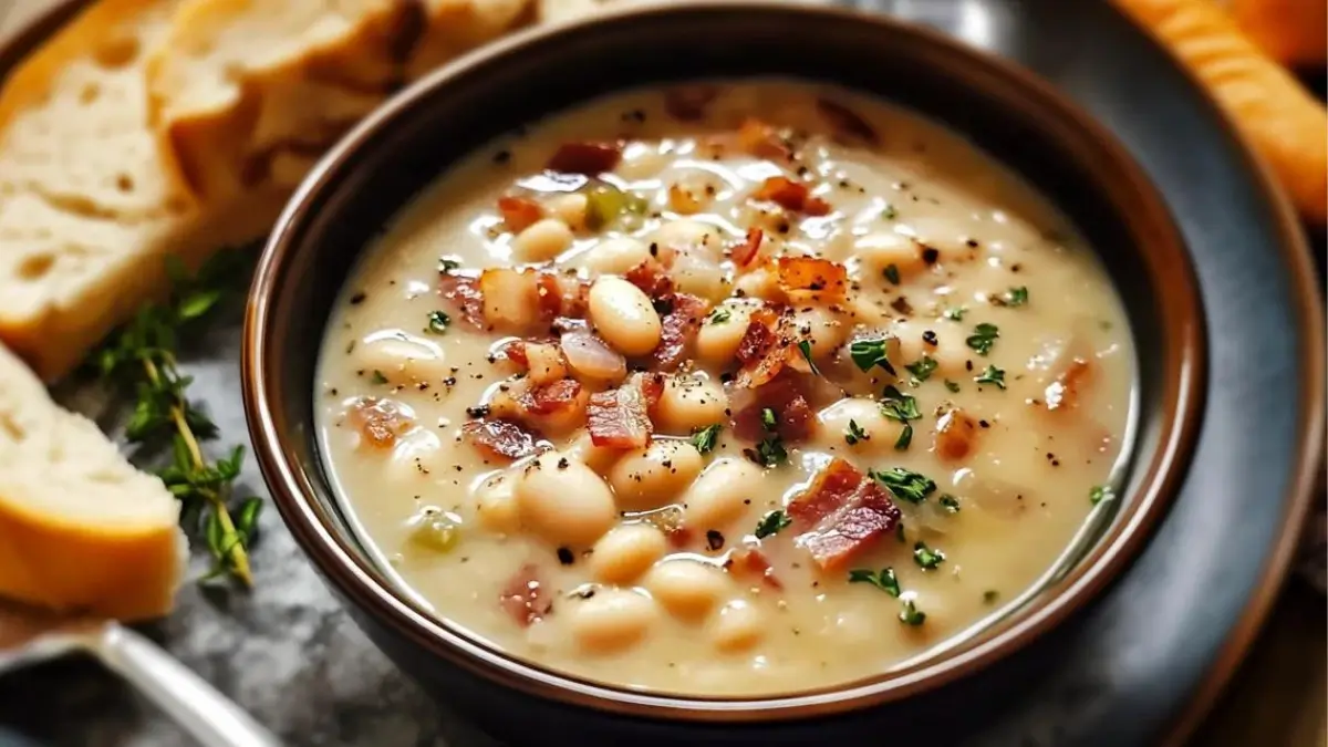 Creamy Bacon and White Bean Soup