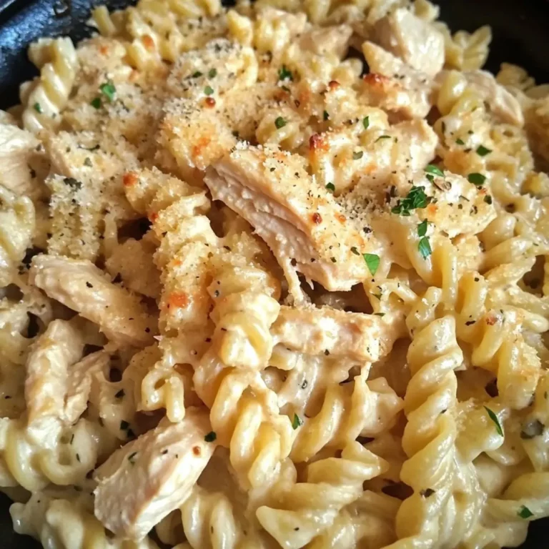 Crockpot Garlic Parmesan Chicken Pasta