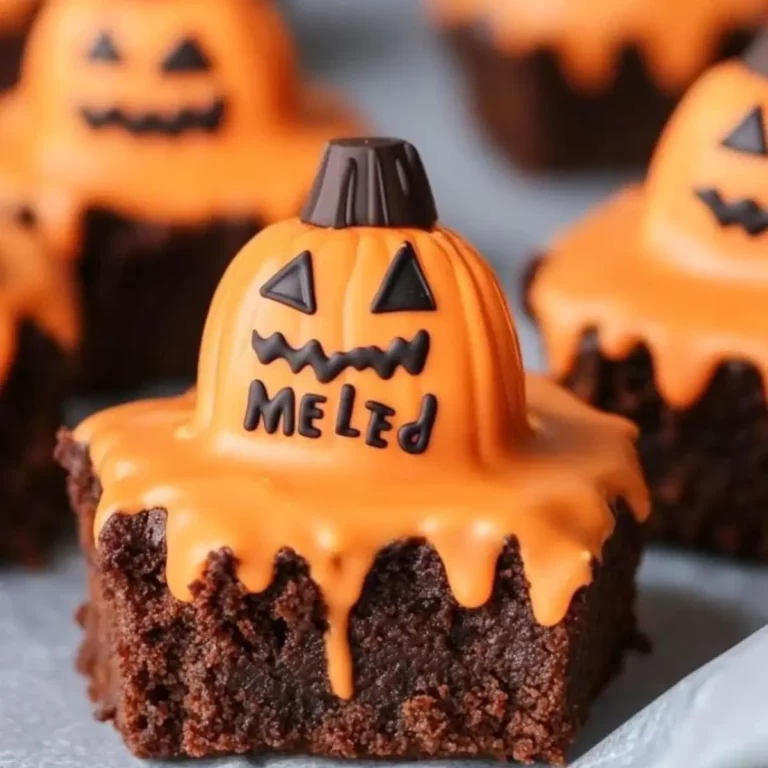 Melted Jack-O-Lantern Brownies