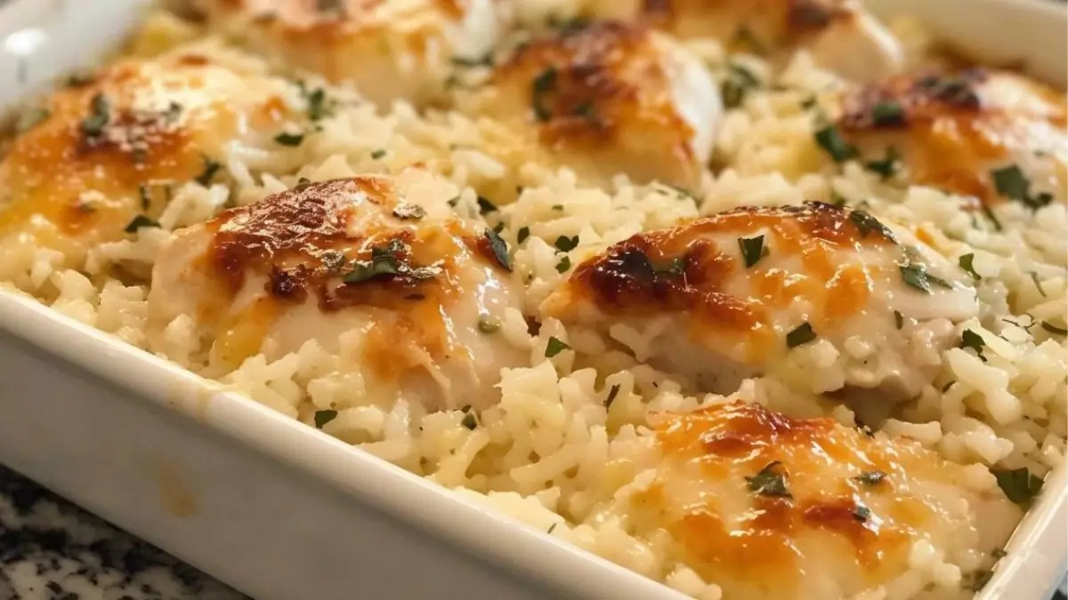 No Peek Chicken Rice Casserole