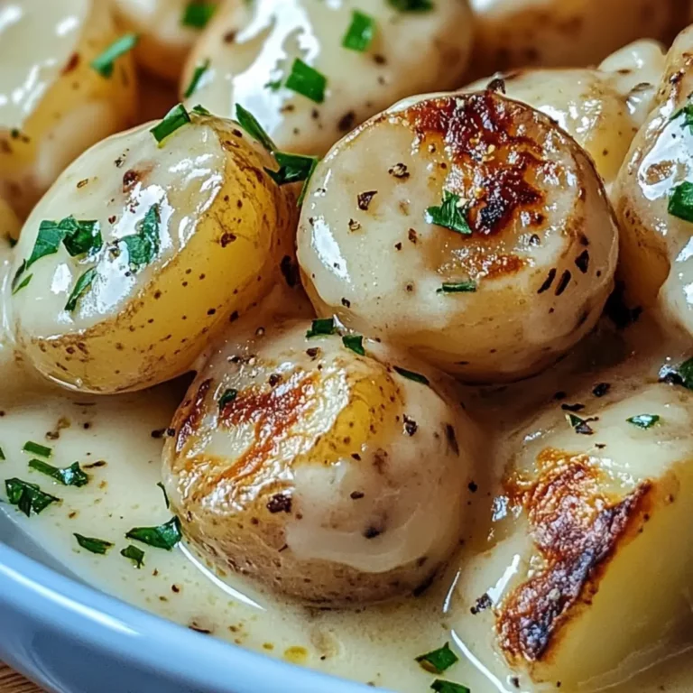 Creamy Garlic Sauce Baby Potatoes