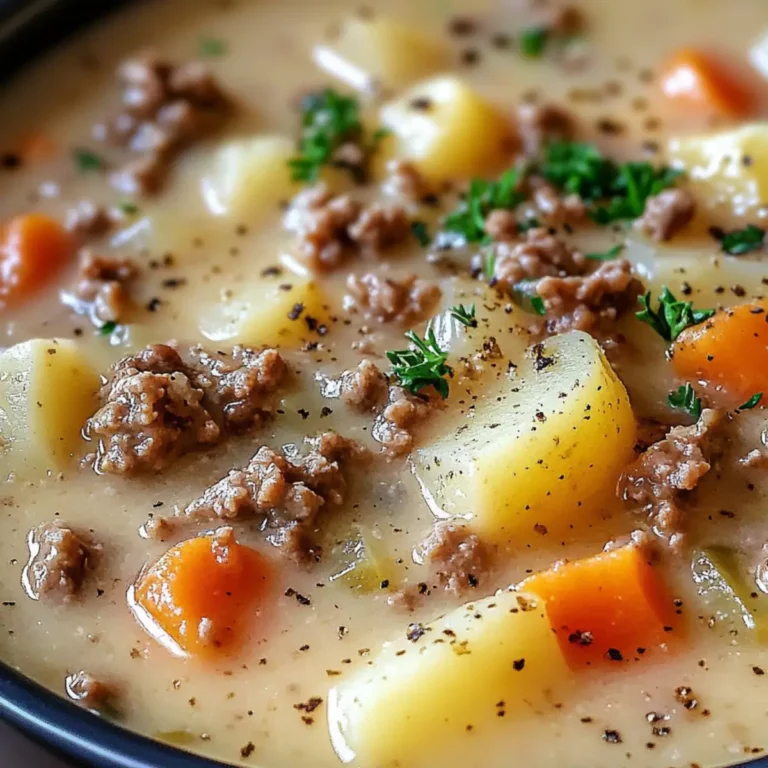 Crockpot Creamy Potato & Hamburger Soup