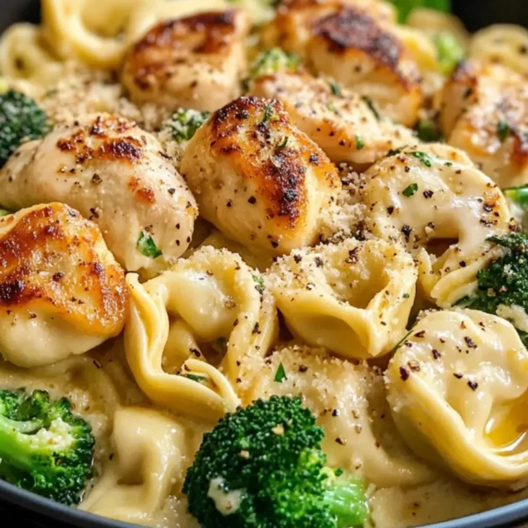 Garlic Parmesan Tortellini with Chicken and Broccoli