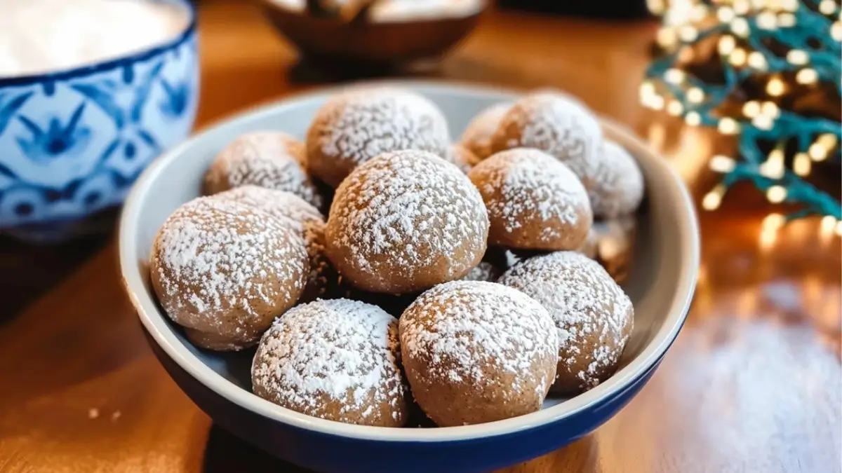 Gingerbread Snowball Cookies