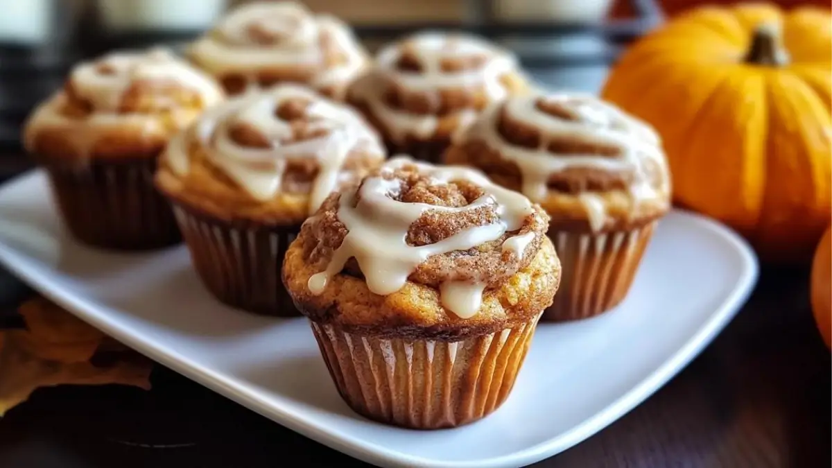 Pumpkin Cinnamon Roll Muffins