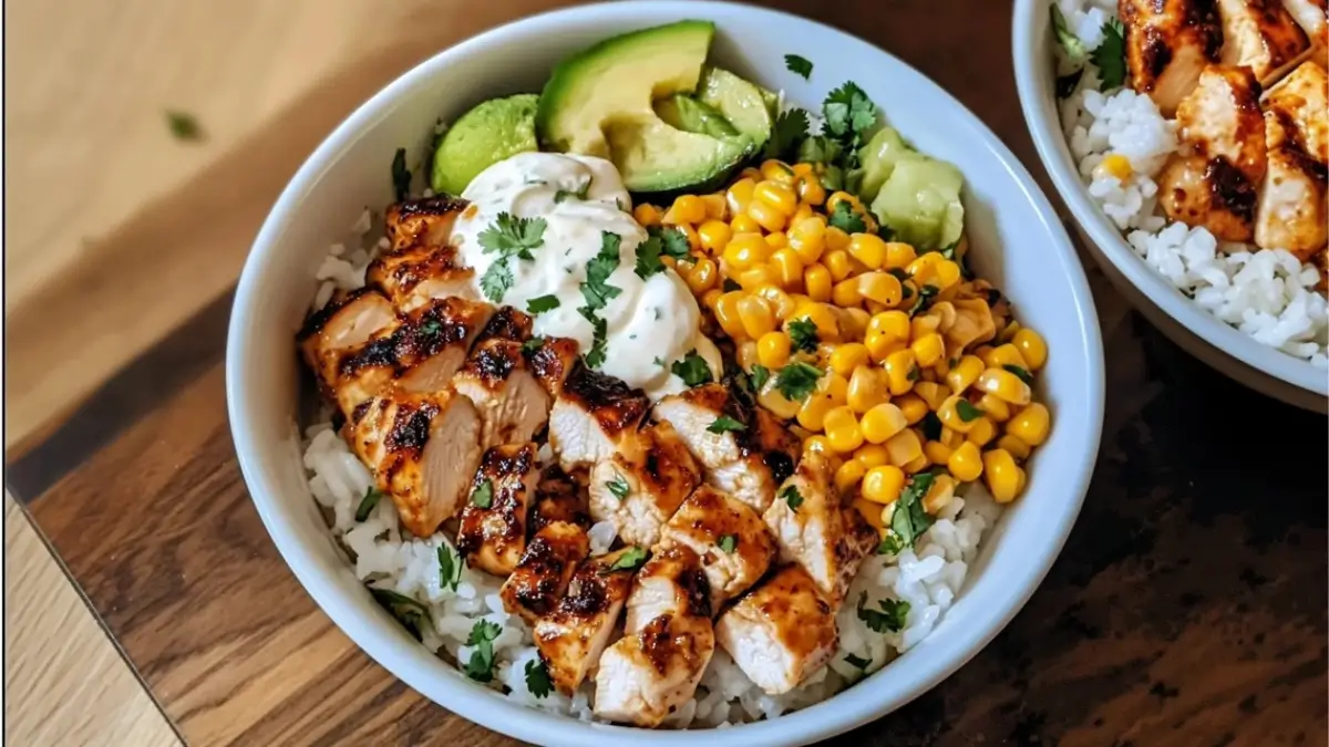 Street Corn Chicken Rice Bowl