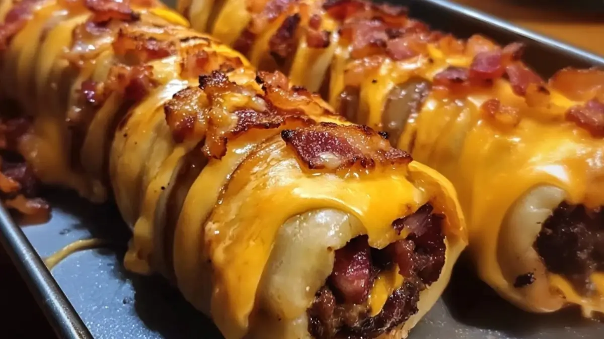 Garlic Butter Bacon Cheeseburger Rollups