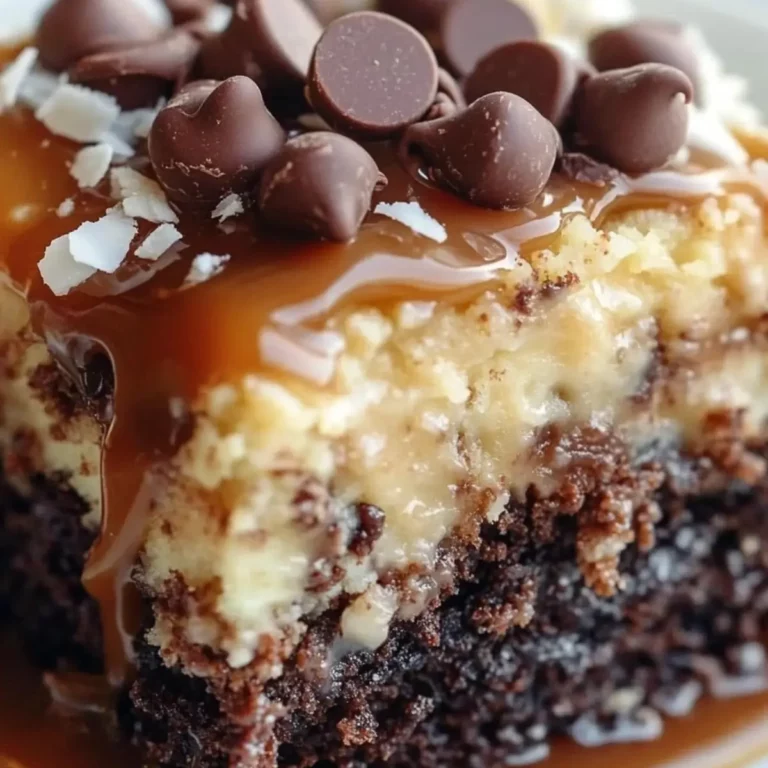 German Chocolate Poke Cake