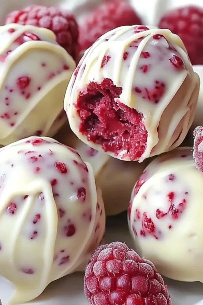 White Chocolate Raspberry Cheesecake Balls