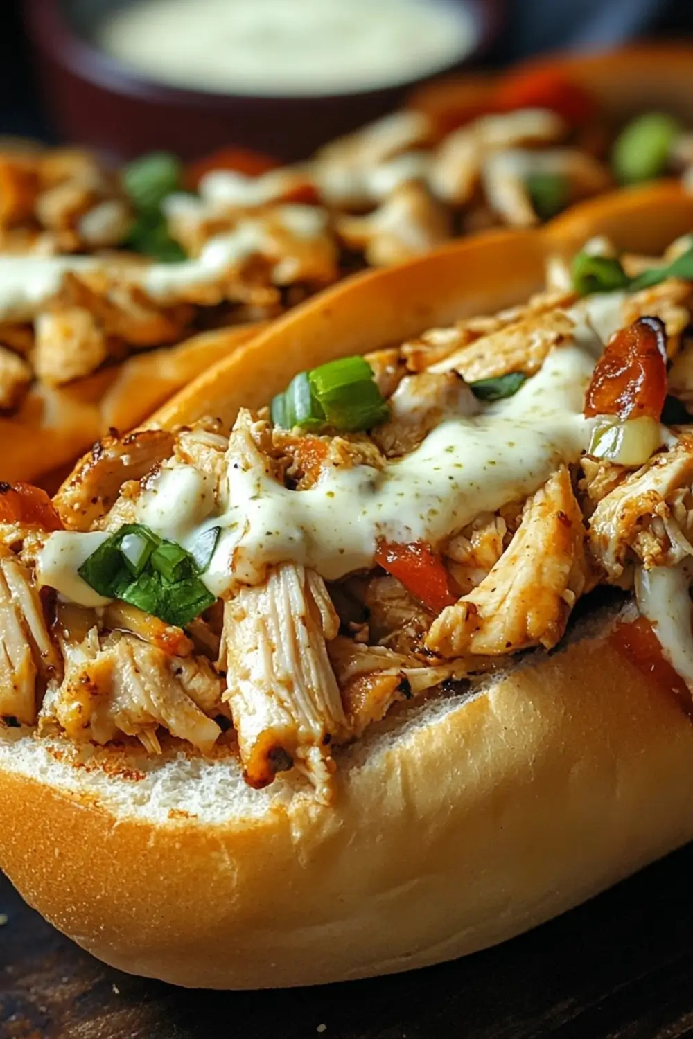 Slow Cooker Chicken Philly Sandwiches