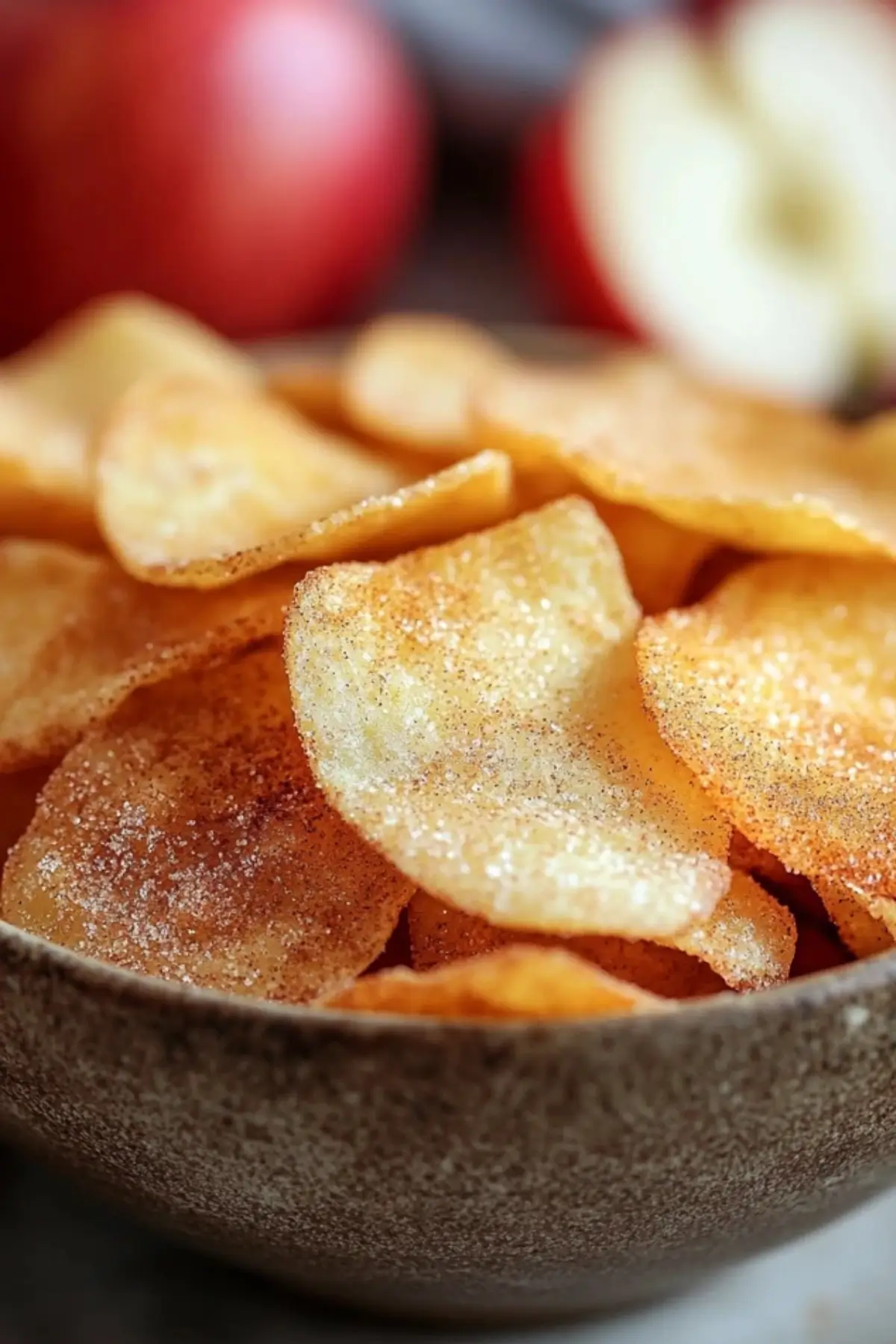 Air Fryer Apple Chips with Cinnamon Sugar