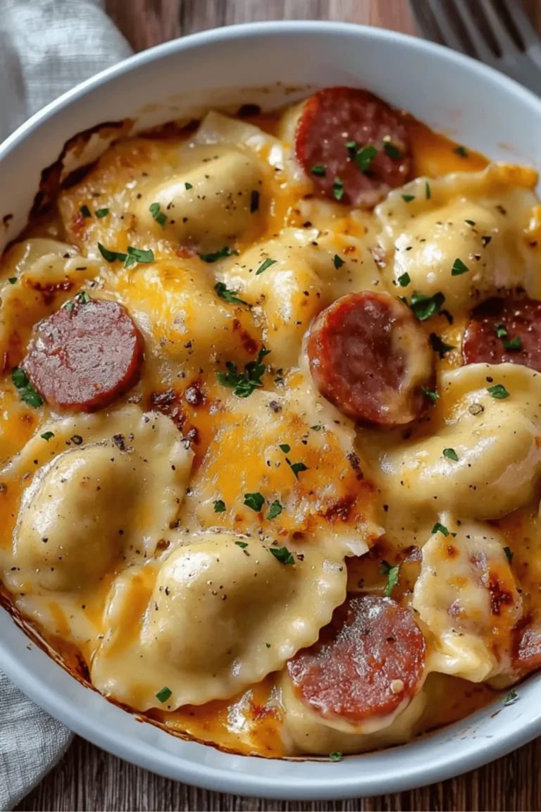 Crockpot Pierogi Casserole with Kielbasa