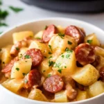 Crockpot Cheesy Potatoes and Kielbasa