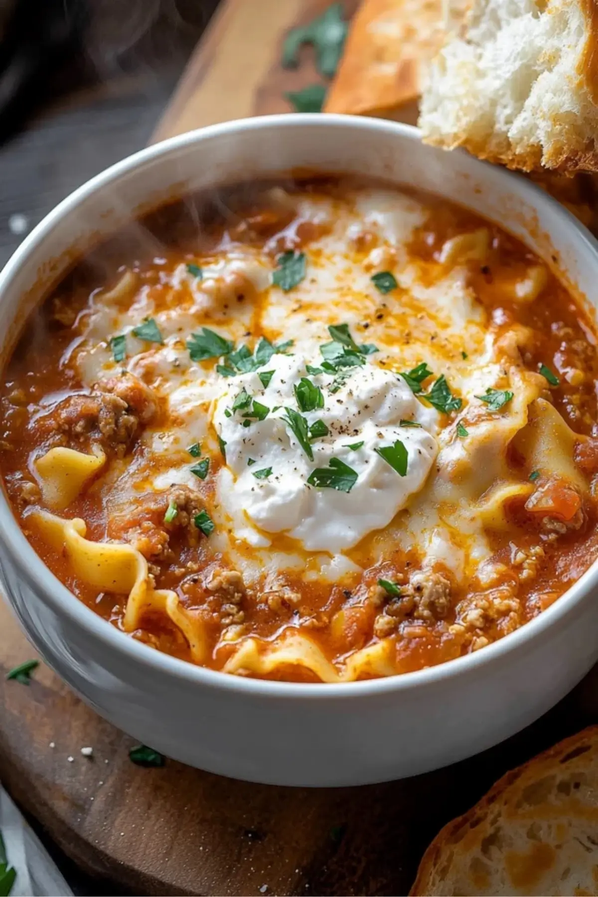 Cozy and Easy Lasagna Soup