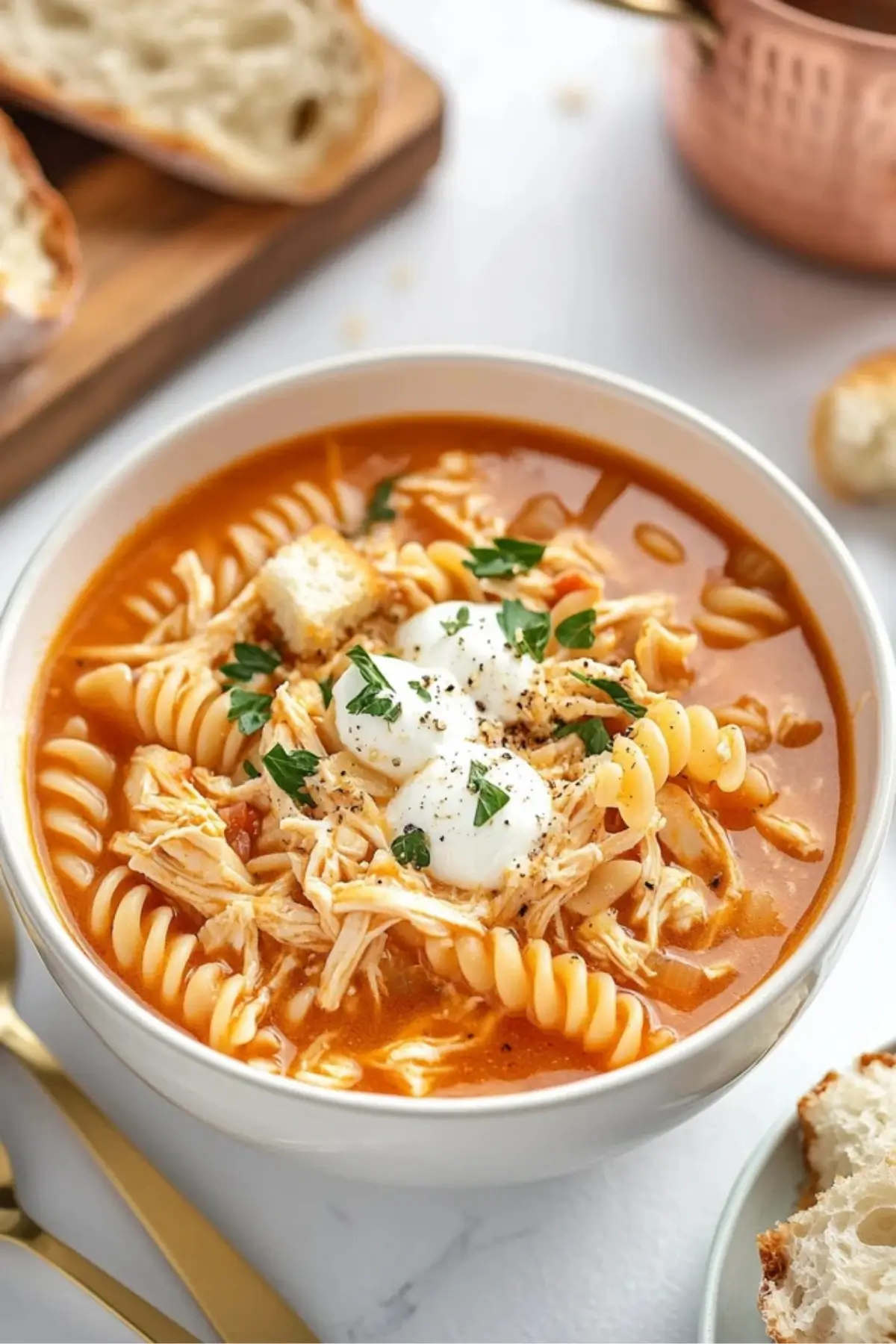 Crock Pot Creamy Chicken Parmesan Soup