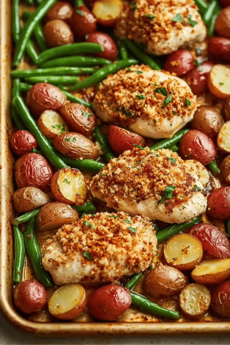 Parmesan Crusted Chicken Sheet Pan Dinner