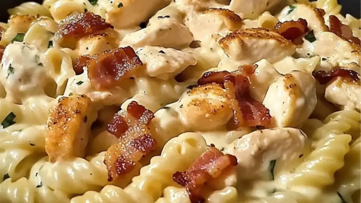 Creamy Chicken Bacon Ranch Pasta