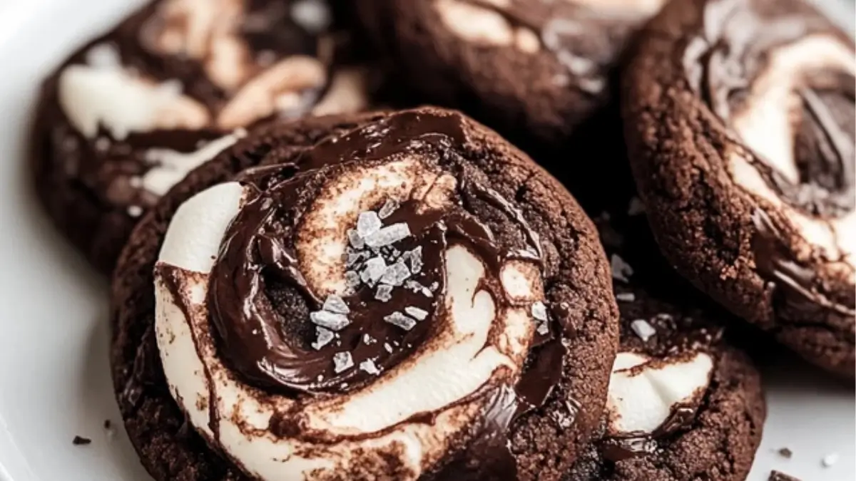 Chocolate Marshmallow Swirl Cookies