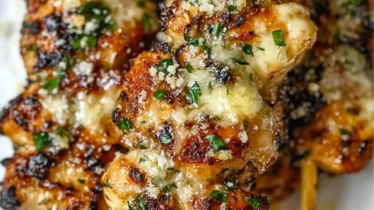 Garlic Parmesan Chicken Skewers