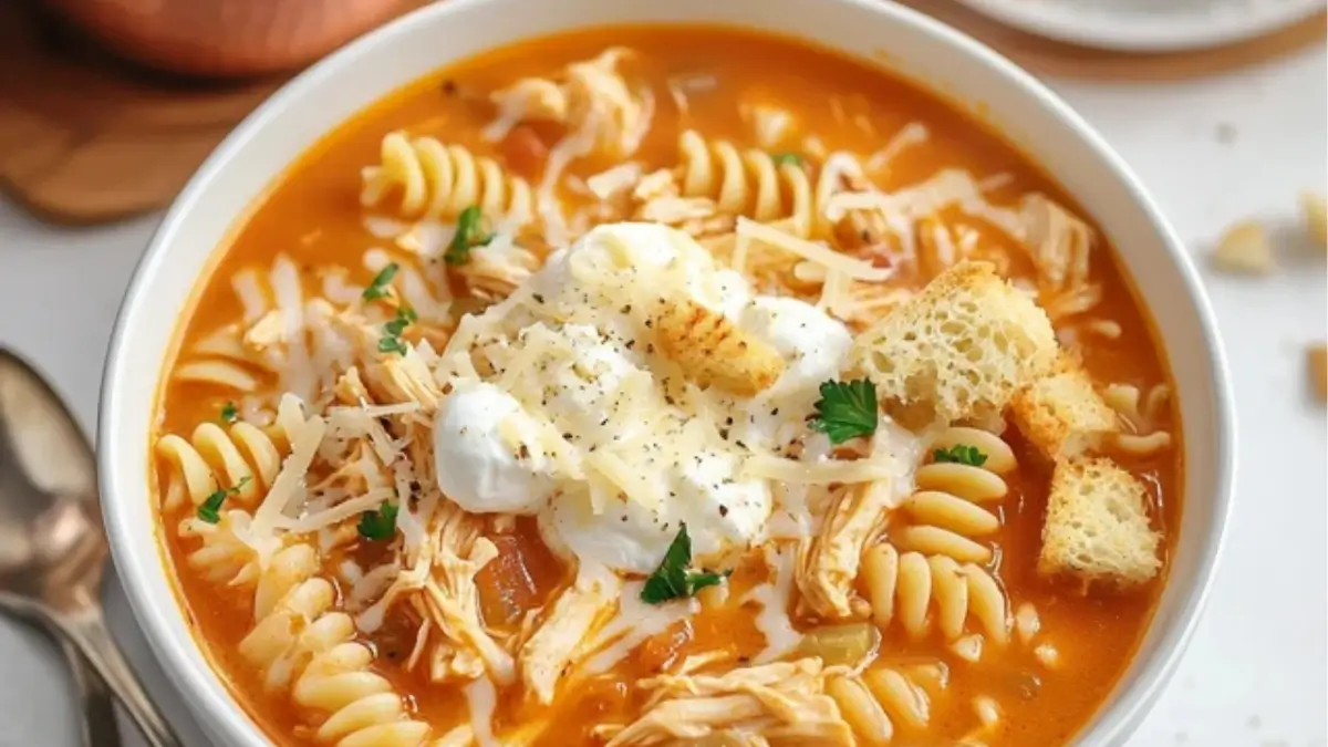 Crock Pot Creamy Chicken Parmesan Soup