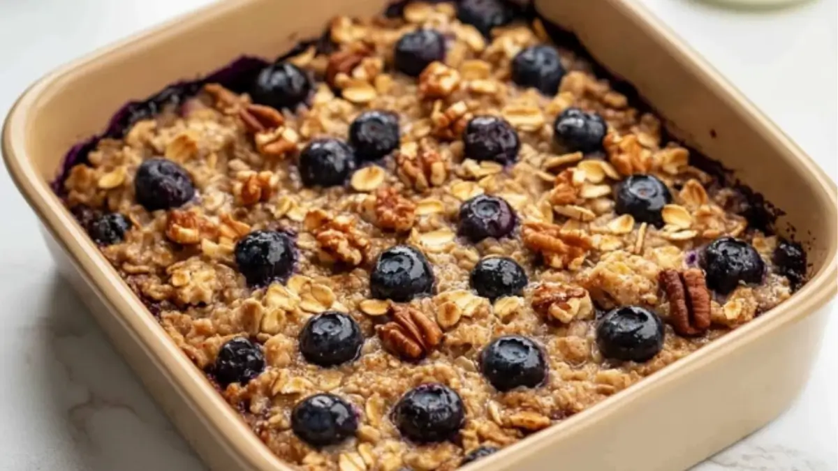 Easy Blueberry Baked Oatmeal