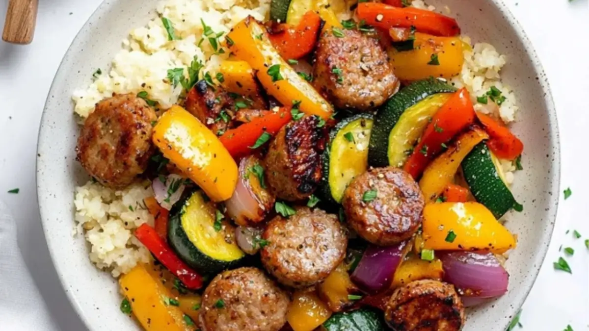 Air Fryer Chicken Sausage and Veggies