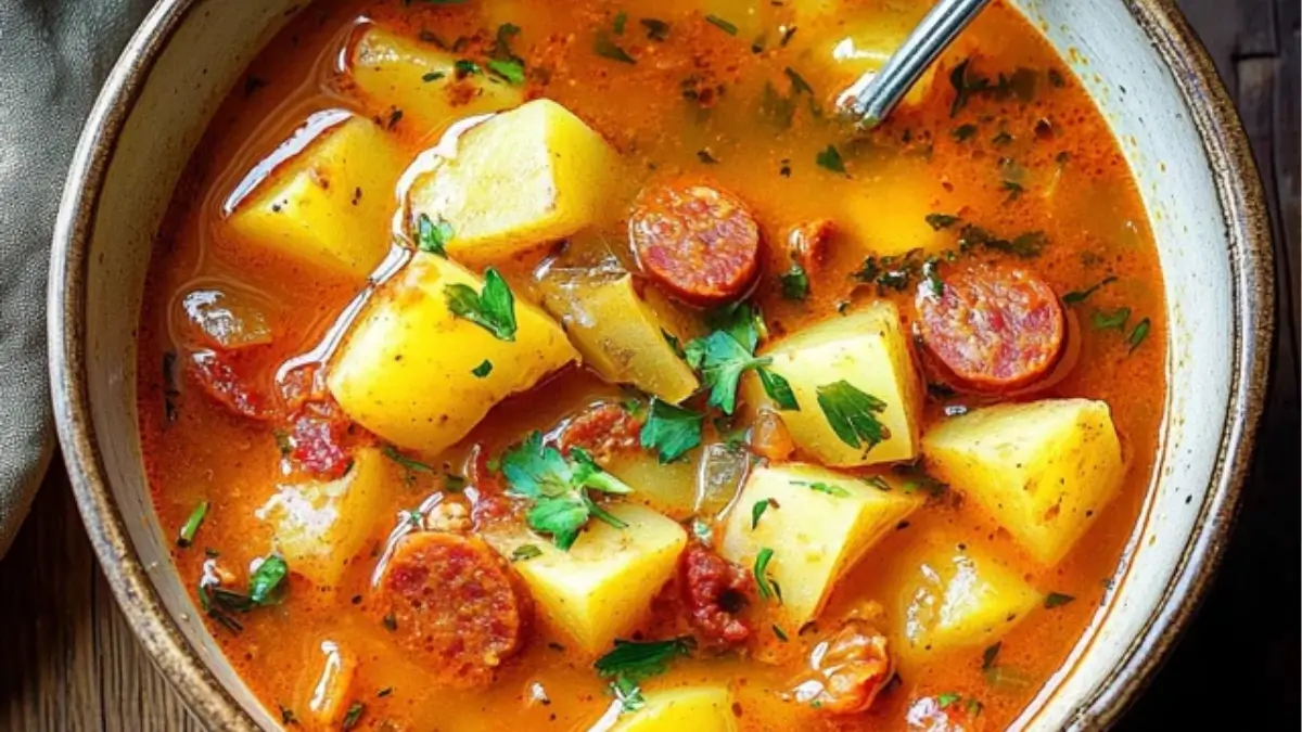 Spanish Potato Soup with Chorizo