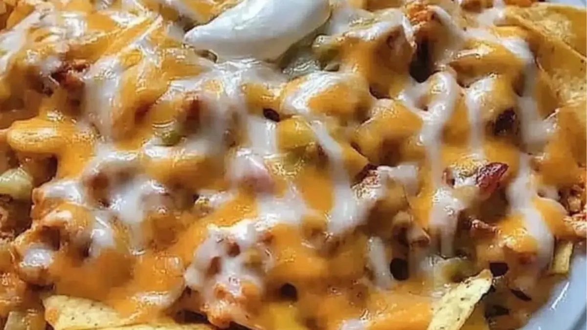 Crockpot Creamy Chicken Nachos