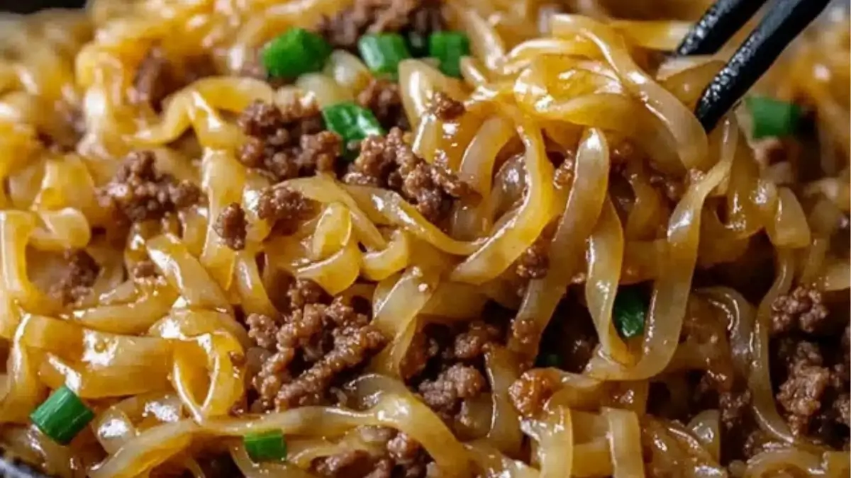 Mongolian Ground Beef Noodles