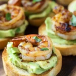 Garlic Shrimp and Avocado Crostini