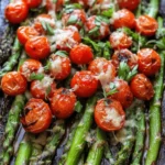 Parmesan Roasted Asparagus with Tomatoes and Balsamic