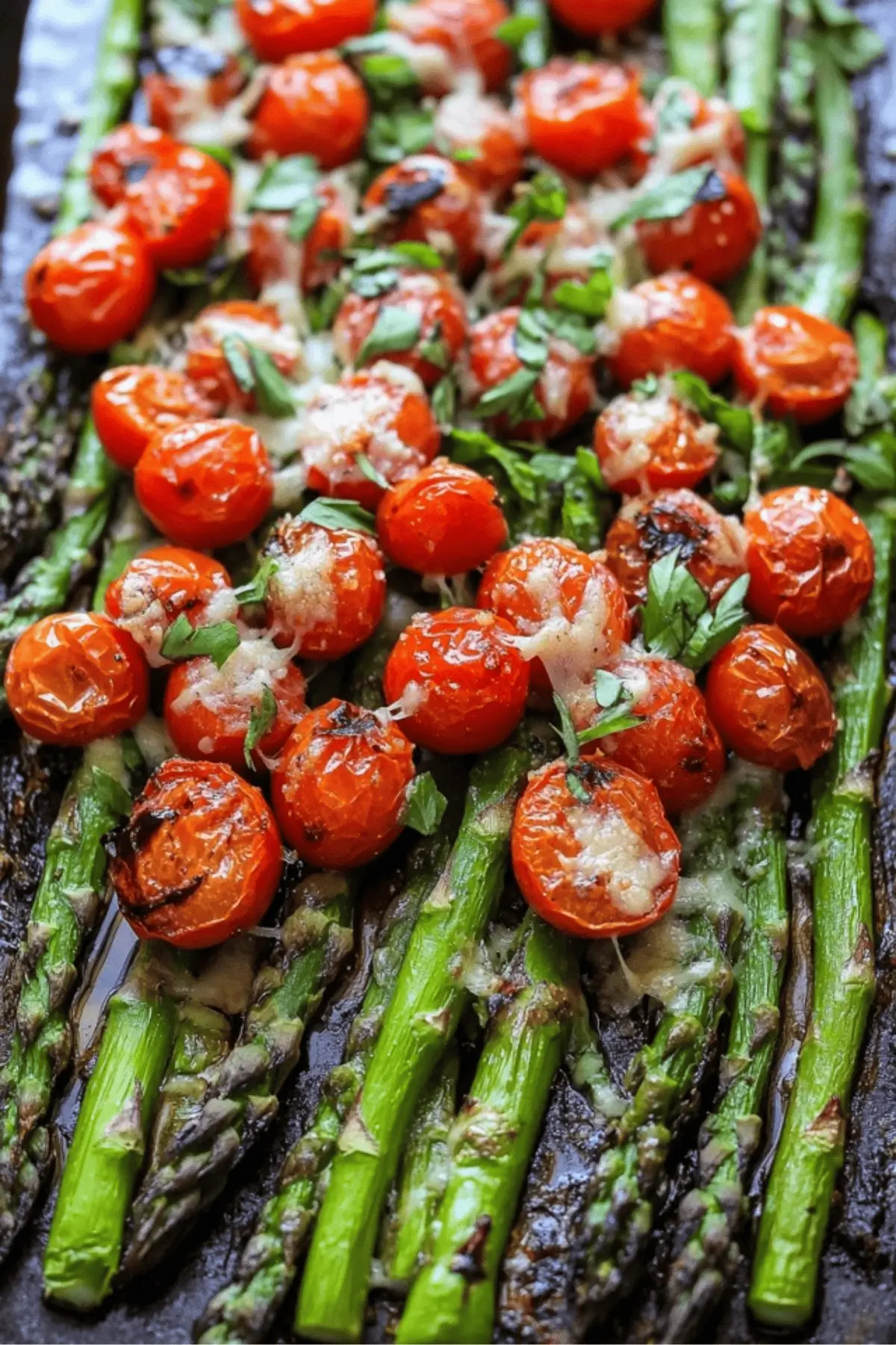 Parmesan Roasted Asparagus with Tomatoes and Balsamic