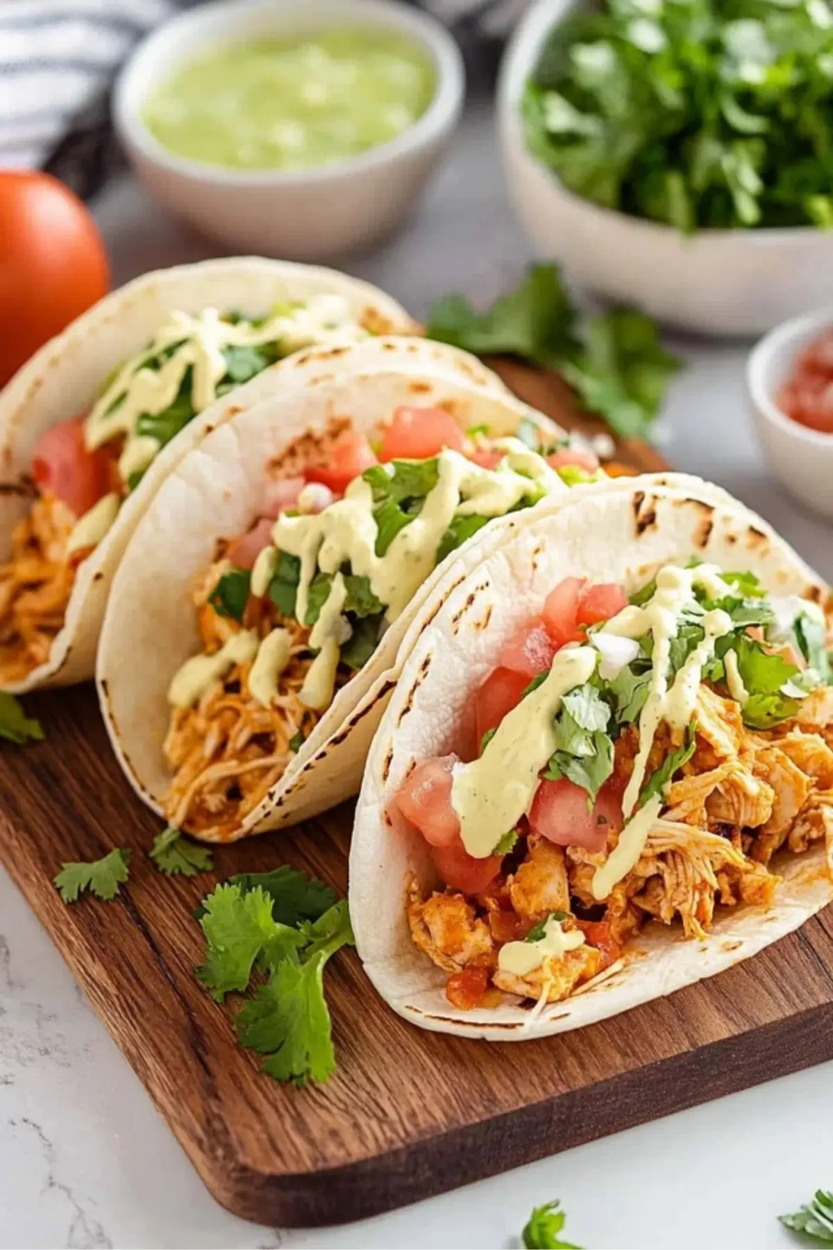 Easy Slow Cooker Queso Chicken Tacos