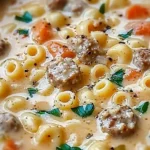 Creamy Parmesan Italian Sausage Ditalini Soup