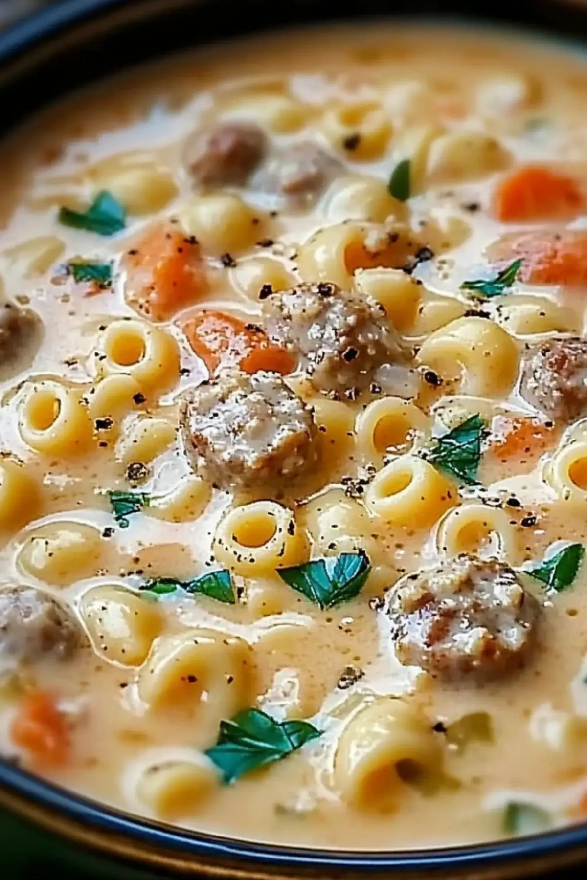 Creamy Parmesan Italian Sausage Ditalini Soup