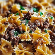 Cheesy Beef and Bowtie Pasta in Garlic Butter-image
