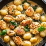 Creamy Garlic Chicken Gnocchi Skillet