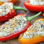 Cream Cheese Stuffed Mini Peppers with Everything Bagel Seasoning