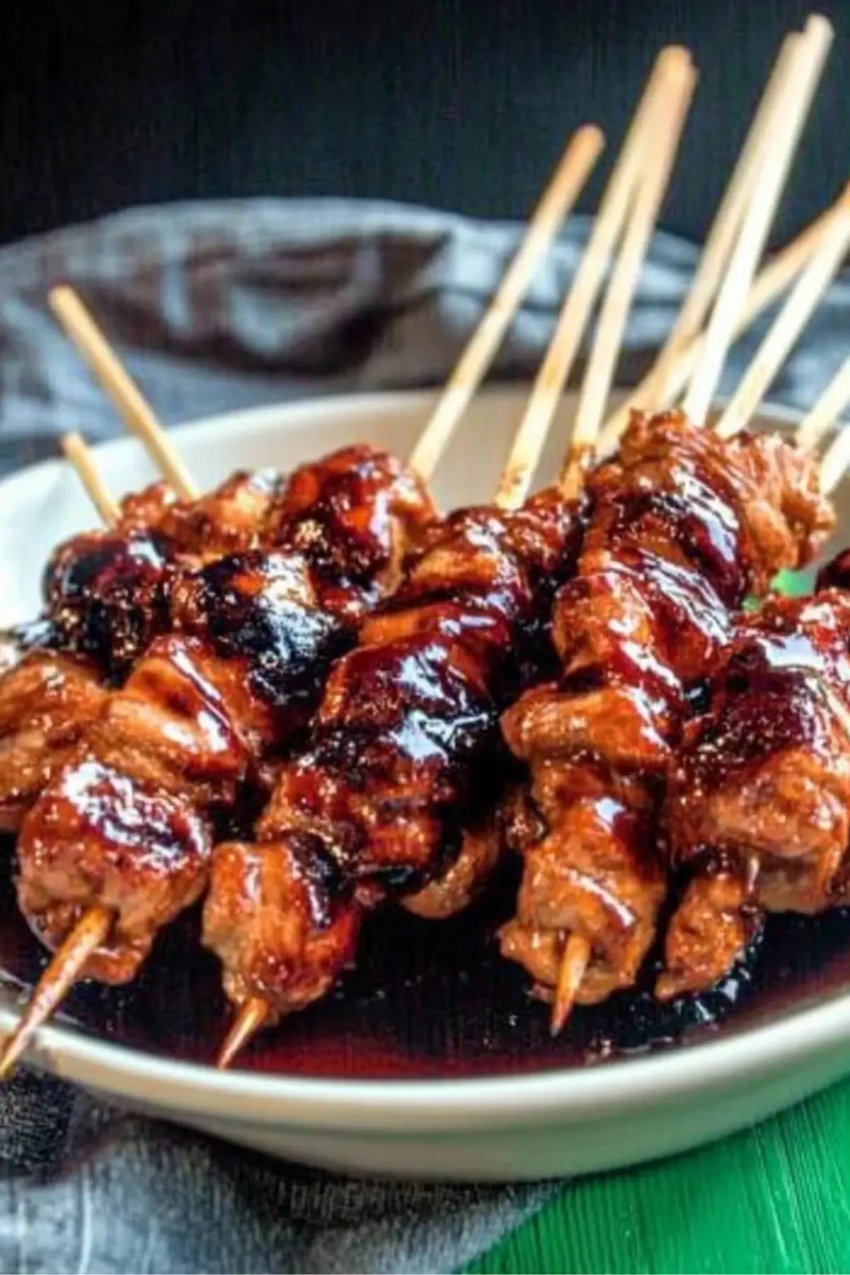 Sticky Bourbon Chicken Skewers