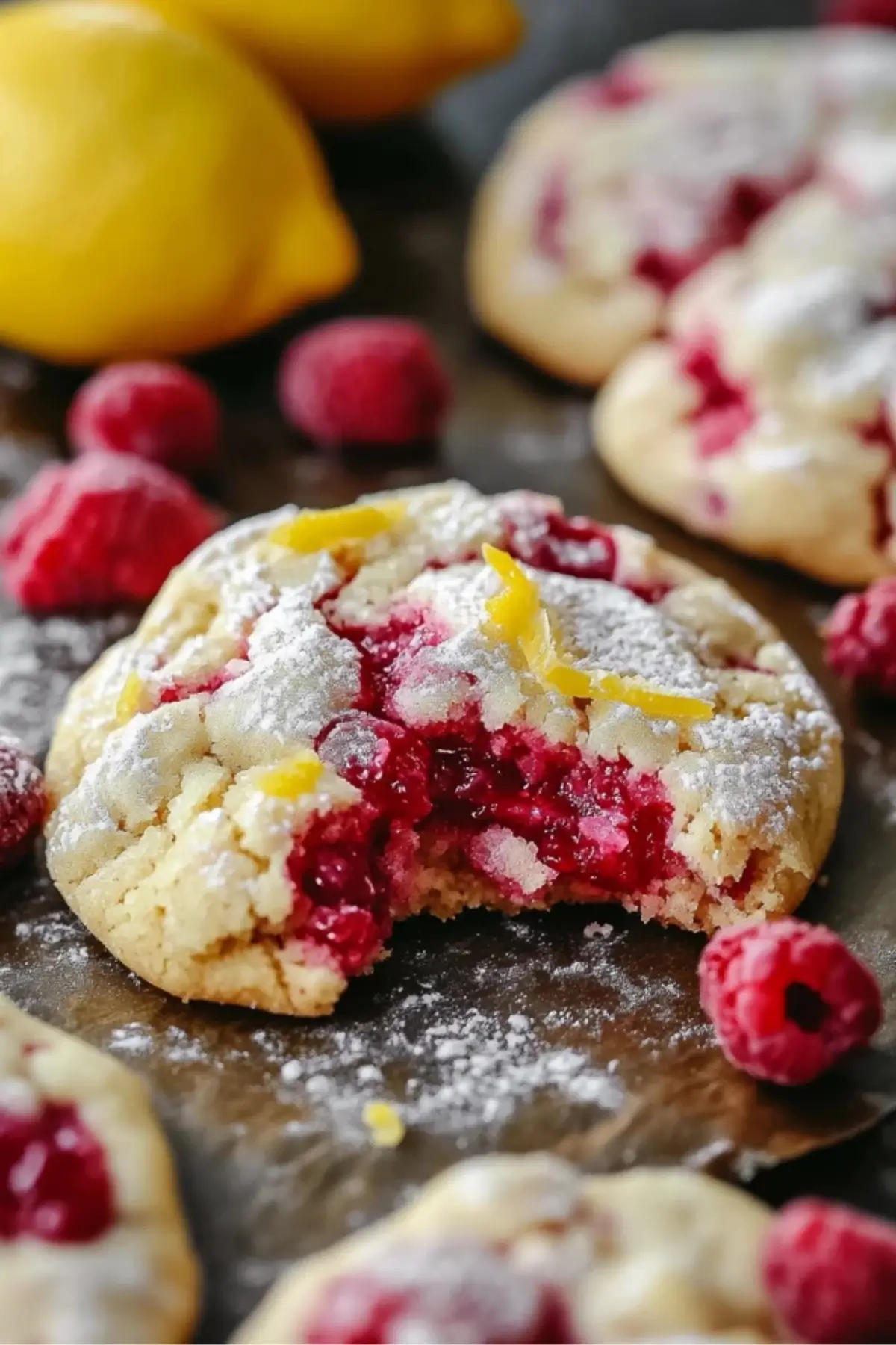 Soft and Chewy Lemon Raspberry Cookies