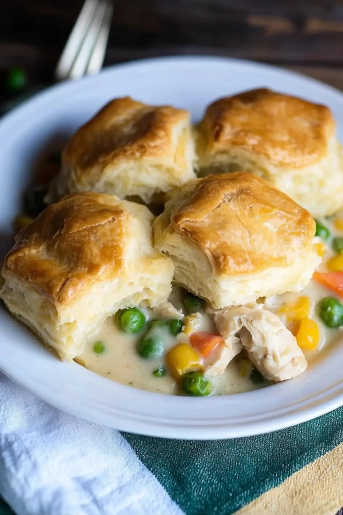 Easy Chicken Pot Pie with Biscuits