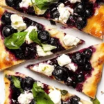 Blueberry Goat Cheese Flatbread with Mint & Honey