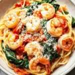 Tomato Spinach Shrimp Pasta