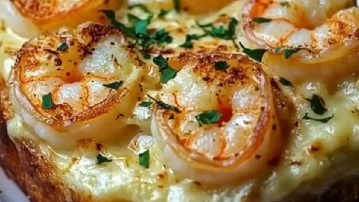 Creamy Garlic Shrimp Gratin